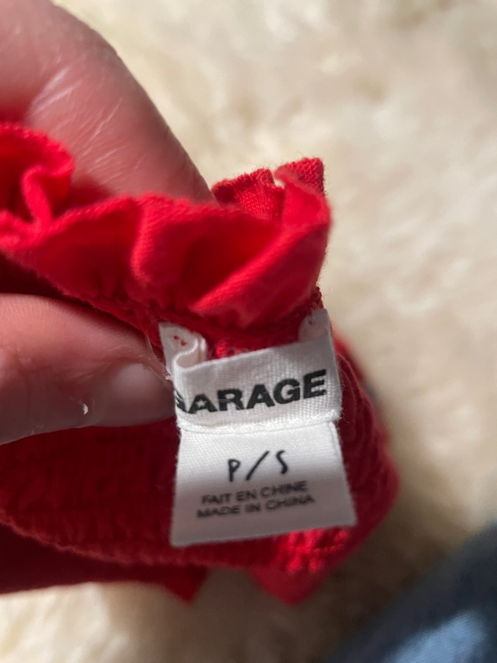 Garage Red Ruffled Tube Top - Picture 2 of 2